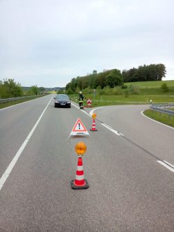 Verkehrsumleitung auf der Staatsstraße 2033 bei Rieblingen
